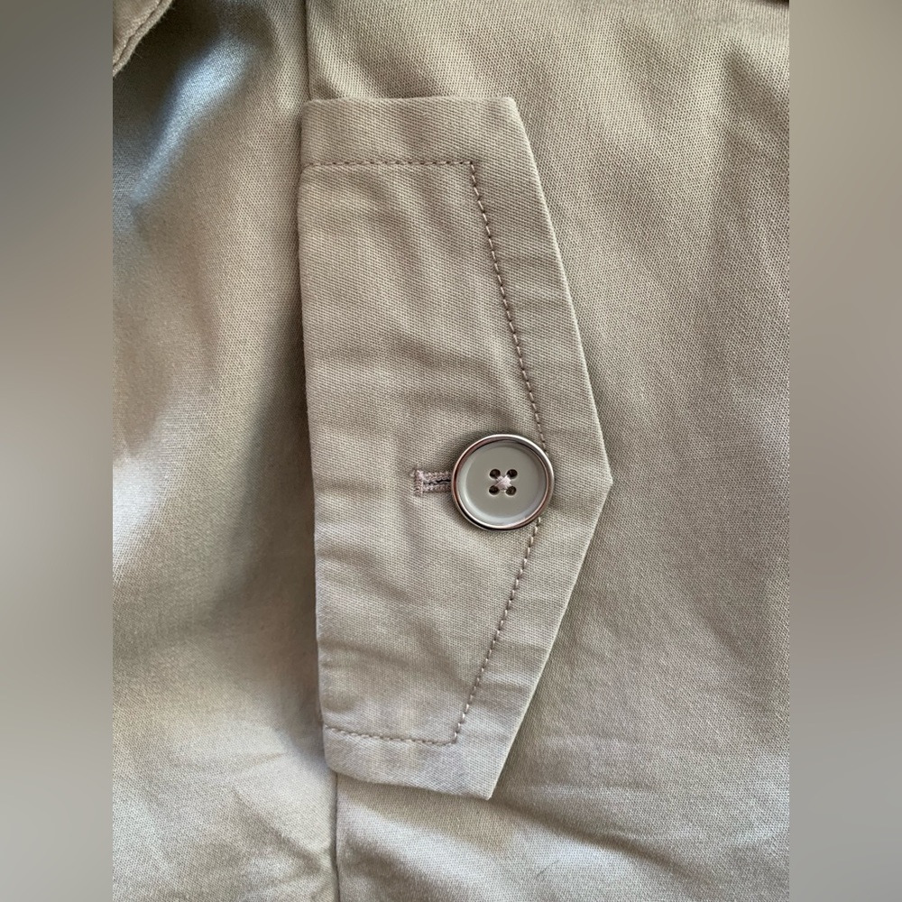 Joan Rivers (QVC) Double Breasted Short Trench Coat ~ Khaki Cotton ~ Size M - Picture 9 of 16